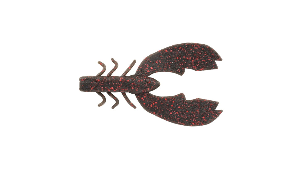 Berkley PowerBait MaxScent Chigger Craw Soft Bait, 3in, 8 Pack, Black Red Fleck, 1520647