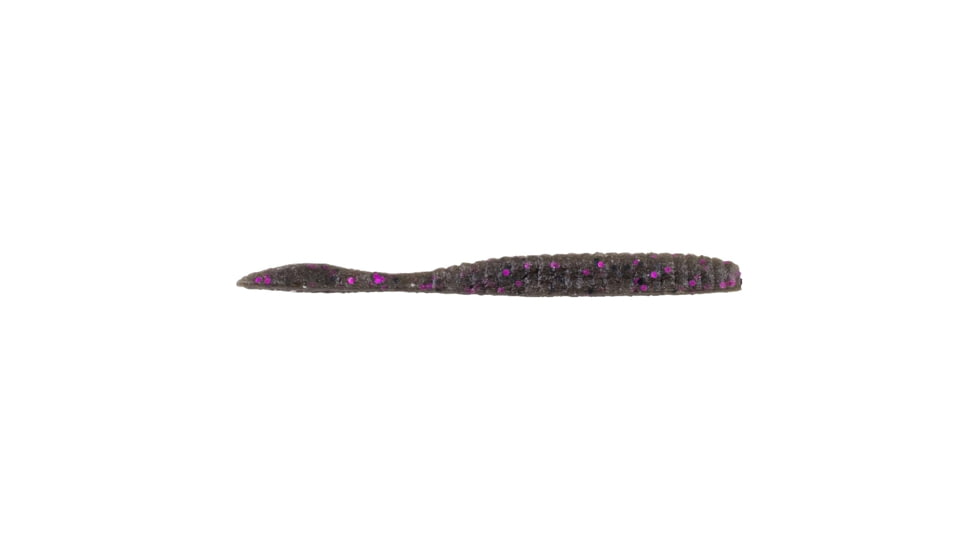 Berkley PowerBait MaxScent Flat Worm, 3.6in, 10 Pack, Smoke Black Purple, 1482226