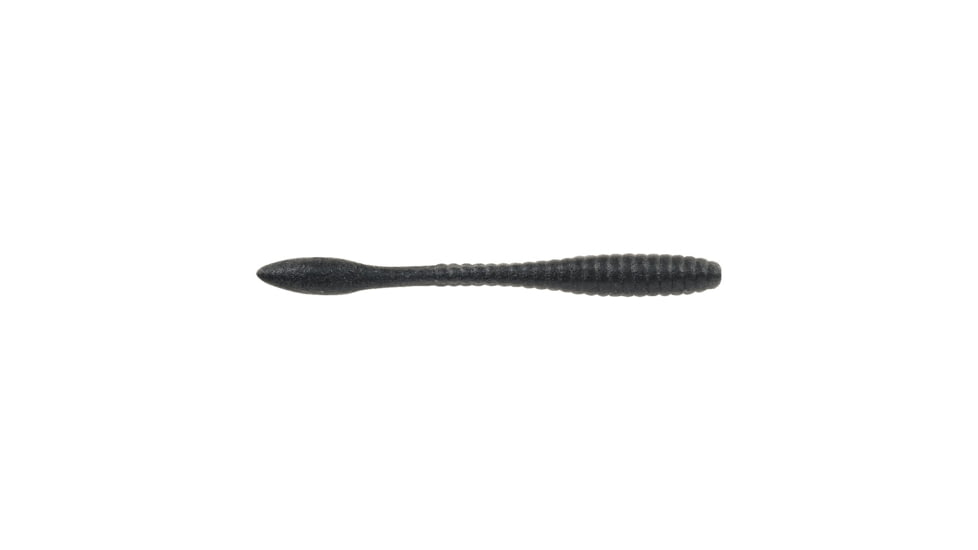 Berkley PowerBait MaxScent Flat Worm, 4.5in, 8 Pack, Black, 1520705