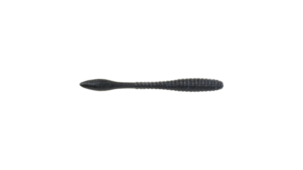 Berkley PowerBait MaxScent Flat Worm, 4.5in, 8 Pack, Black Shiner, 1520706