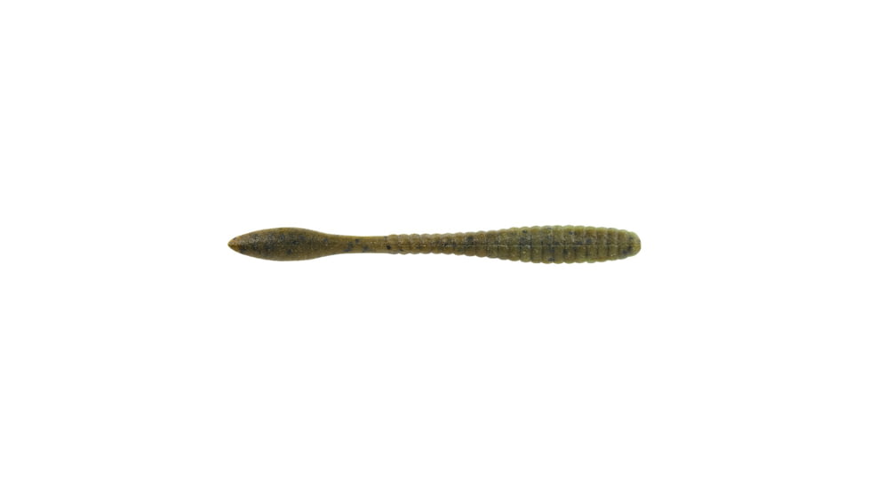 Berkley PowerBait MaxScent Flat Worm, 4.5in, 8 Pack, Green Pumpkin/Watermelon, 1546025