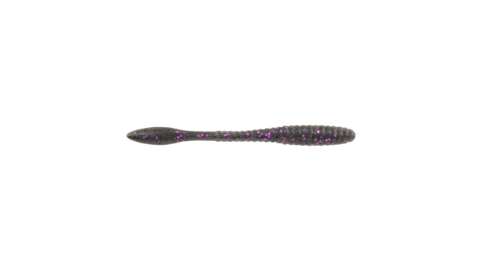 Berkley PowerBait MaxScent Flat Worm, 4.5in, 8 Pack, Smoke Black Purple, 1520713