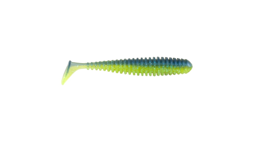 Berkley PowerBait Power Swimmer Swimbaits, 3.8in, 6 Pack, Electric Blue Chartreuse, 1523425