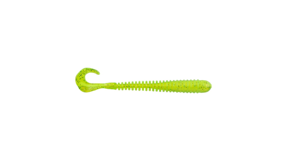 Berkley PowerBait Rib Worm Soft Bait Lures, 4in, 10 Pack, Citrus Blast, 1593179