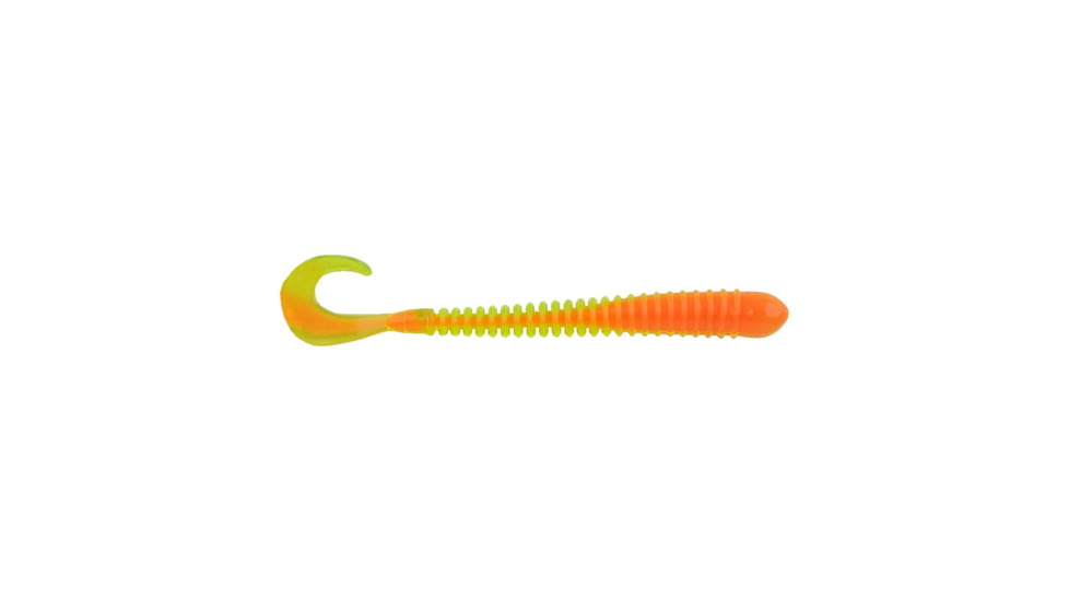 Berkley PowerBait Rib Worm Soft Bait Lures, 4in, 10 Pack, Citrus Punch, 1593180