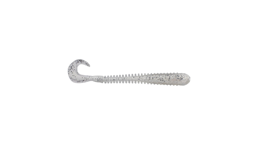 Berkley PowerBait Rib Worm Soft Bait Lures, 4in, 10 Pack, White Ice, 1593189