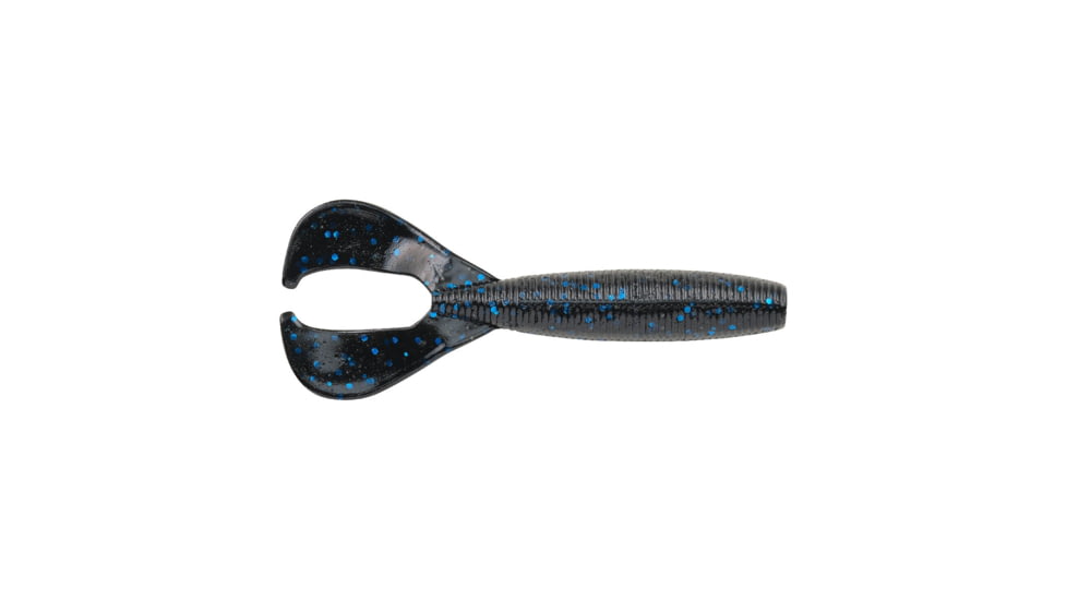Berkley PowerBait The Boss Grub Soft Bait, 4in, 8 Pack, Black Blue Fleck, 1546039
