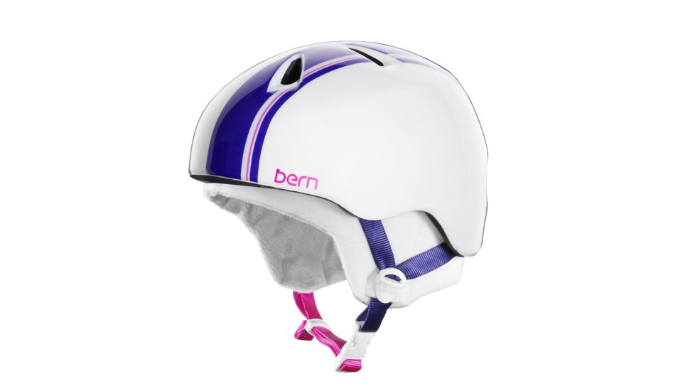 Bern Nina Helmet - Girl's-Gloss White/Purple Racing Stripe-S/M