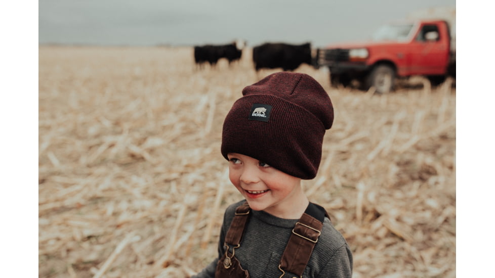 Berne Heritage Knit Cuff Cap - Unisex, Maroon Black, OSFA, H150MNBR400