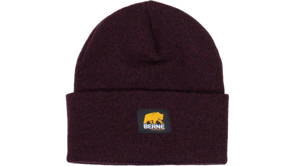 Berne Heritage Knit Cuff Cap - Unisex, Maroon Black, OSFA, H150MNBR400