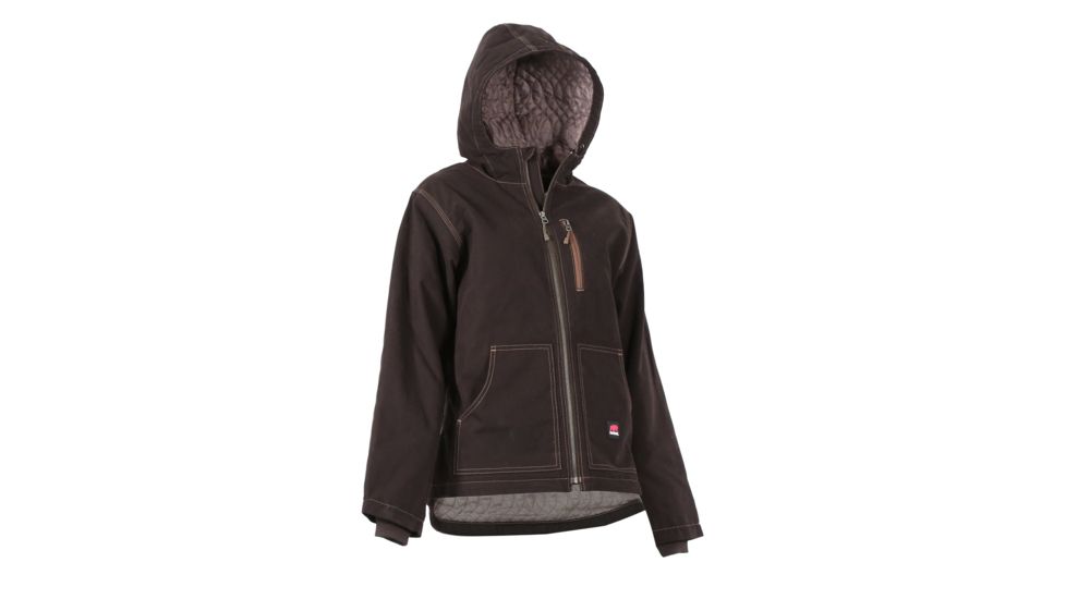 Berne Ladies Modern Hooded Jacket, Dark Brown, Small WHJ64DBNR360