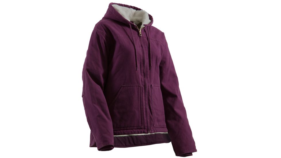 Berne Washed Hooded Coat - Women's, Plum, Extra Large, Tall, 92021324234