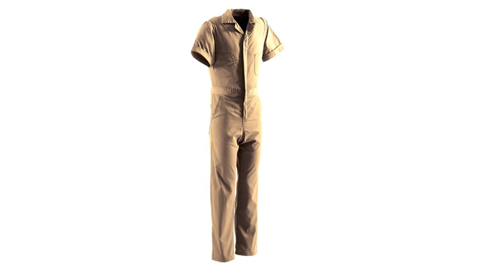 Berne Poplin Short Sleeve Coverall - Mens, Tan, 2XL P700TNT520