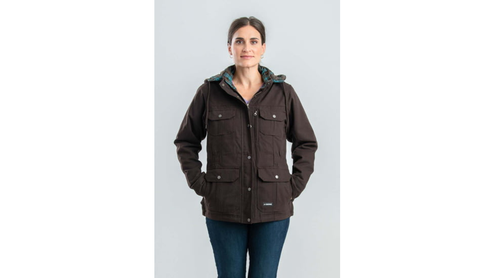 Berne Washed Barn Coat - Women's, Medium, Tall, Dark Brown, 92021323473
