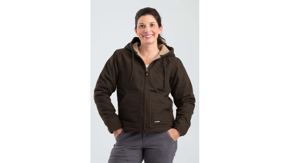 Berne Washed Hooded Coat - Women's, Dark Brown, Small, Regular, 92021323848