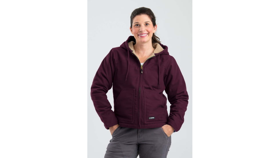 Berne Washed Hooded Coat - Women's, Plum, Small, Regular, 92021324142