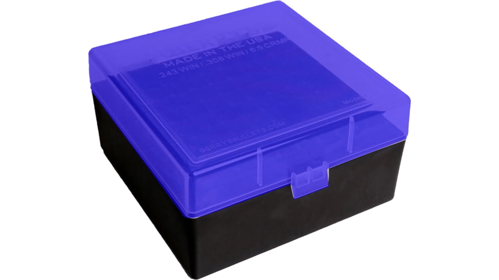 Berry's Manufacturing Ammo Box, 100 Rounds, Blue/Black, 87439