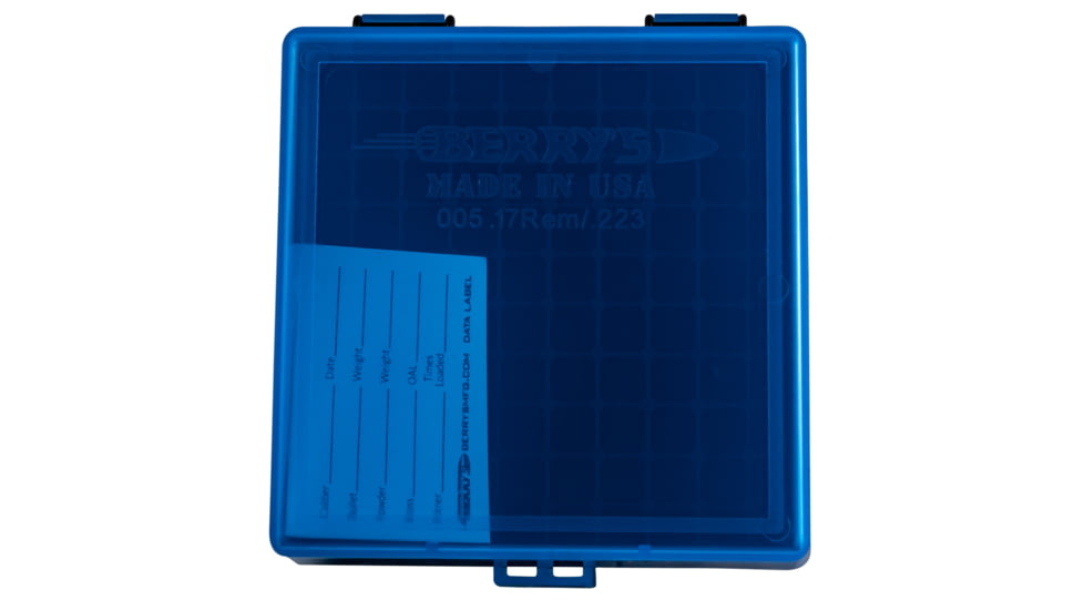 Berrys 86410 005 Ammo Box 223 Rem,5.56x45mm NATO 100rd Blue Lid W/Black Bottom