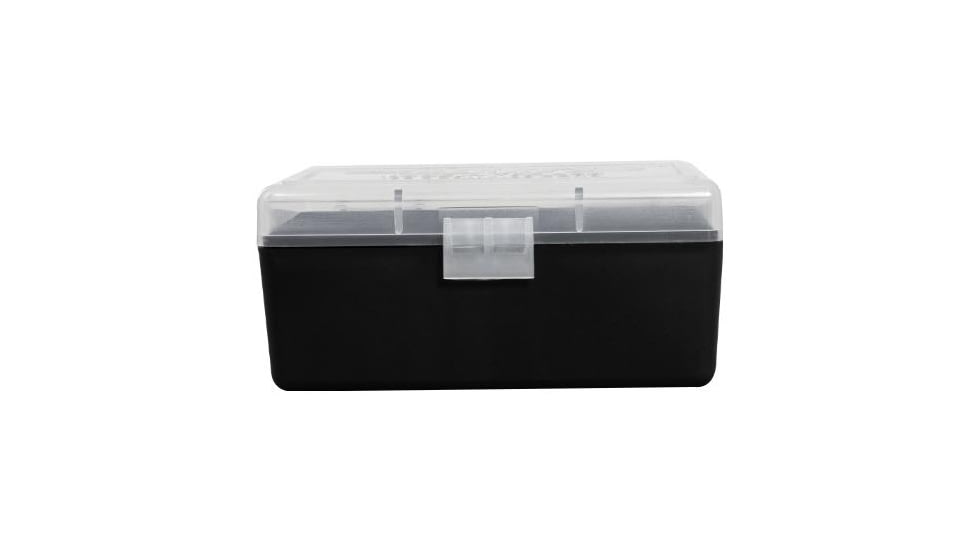 Berrys Manufacturing Ammo Box #404 - .22 Horn./.30 Carb. 50/rd Clear/Black, 77334
