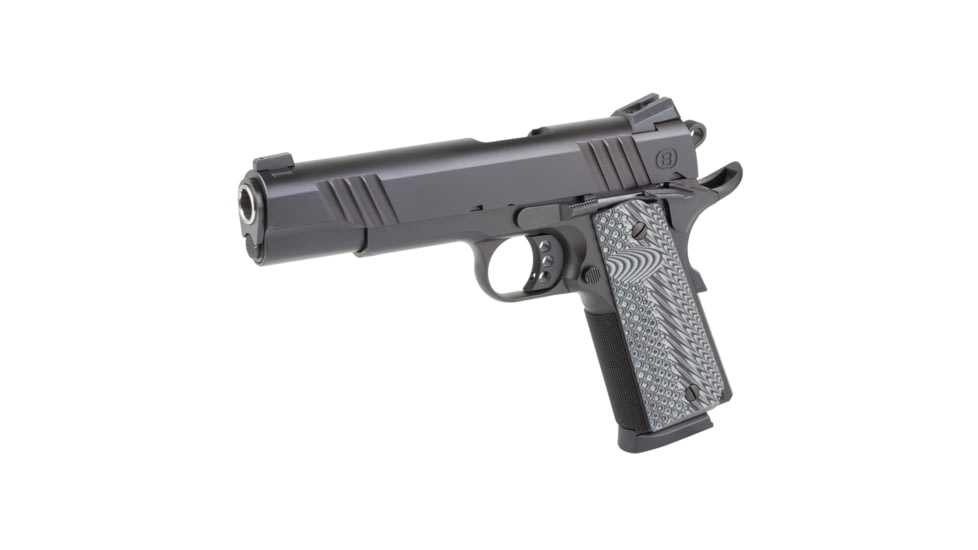 Bersa B1911 Semi Auto Pistol, 45 ACP, 5 in Barrel, Night Sight, Steel Black/Black Frame, G10 Vz Grip, 1-Mag, 8 Round Capacity, B19117050BBBB-FRRMPG