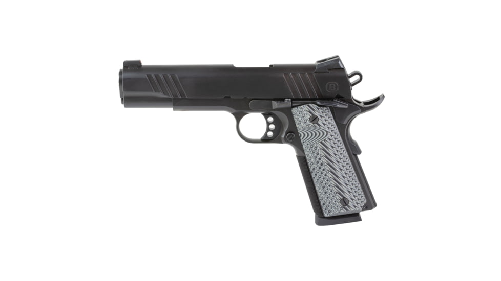Bersa B1911 Semi Auto Pistol, 45 ACP, 5 in Barrel, Night Sight, Steel Black/Black Frame, G10 Vz Grip, 1-Mag, 8 Round Capacity, B19117050BBBB-FRRMPG