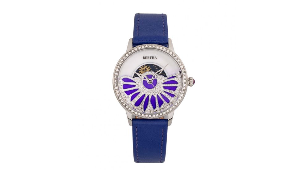 Bertha Adaline Mother-Of-Pearl Leather-Band Watch, Purple, One Size, BTHBR8203