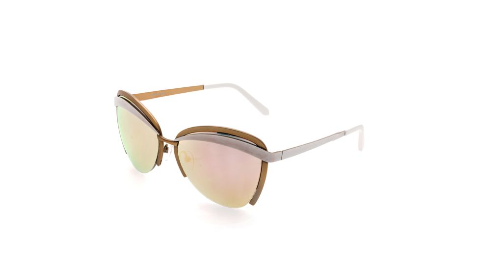 Bertha Aubree Polarized Sunglasses, White / Rose Gold BRSBR017W