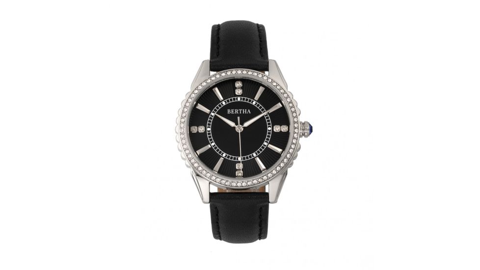 Bertha Clara Leather-Band Watch, Black, BTHBR8101