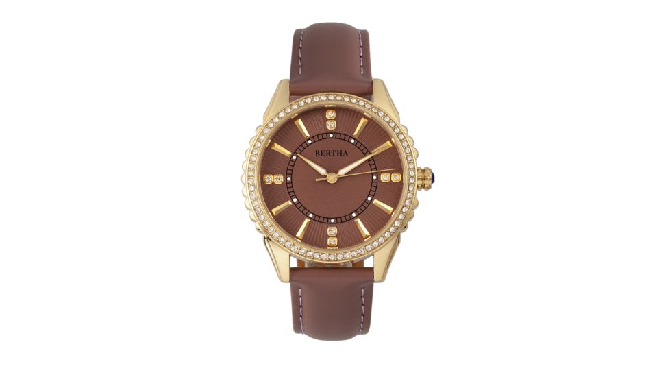 Bertha Clara Leather-Band Watch, Mauve, BTHBR8103