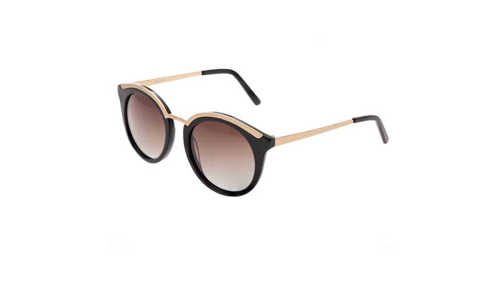 Bertha Caroline Polarized Sunglasses, Black / Black BRSBR015B