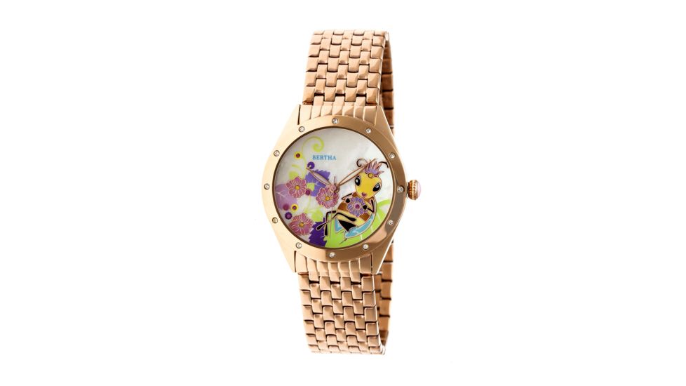 Bertha Ericka Bracelet Watch, Multicolor/Rose Gold BTHBR7203