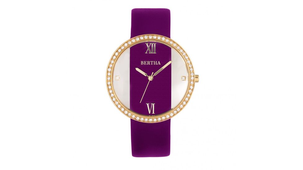 Bertha Ingrid Leather-Band Watch, Fuchsia, One Size, BTHBR9104