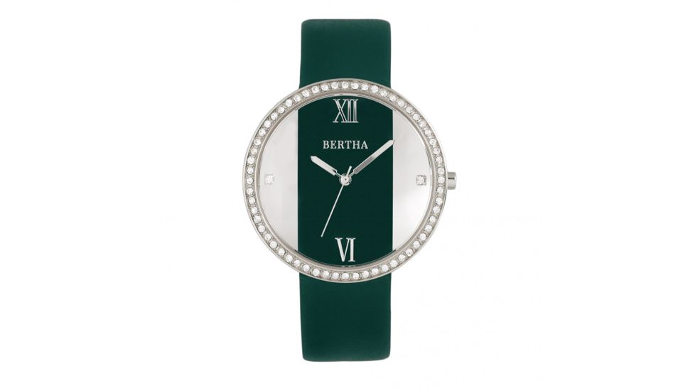 Bertha Ingrid Leather-Band Watch, Teal, One Size, BTHBR9102