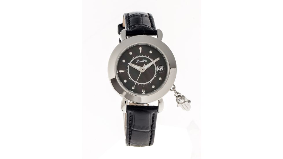 Ladies Hannah Watch,35mm,Black Dial,Black Leather Strap