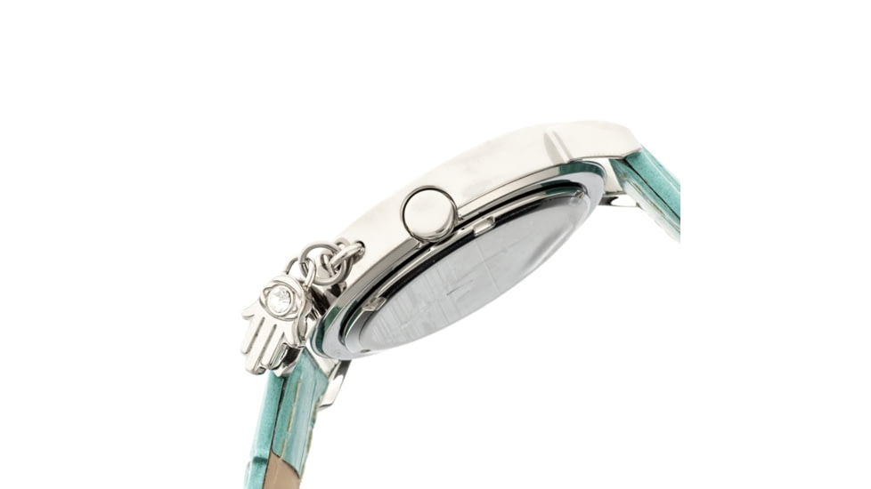 Ladies Hannah Watch,35mm,White Dial,Turquois Leather Strap