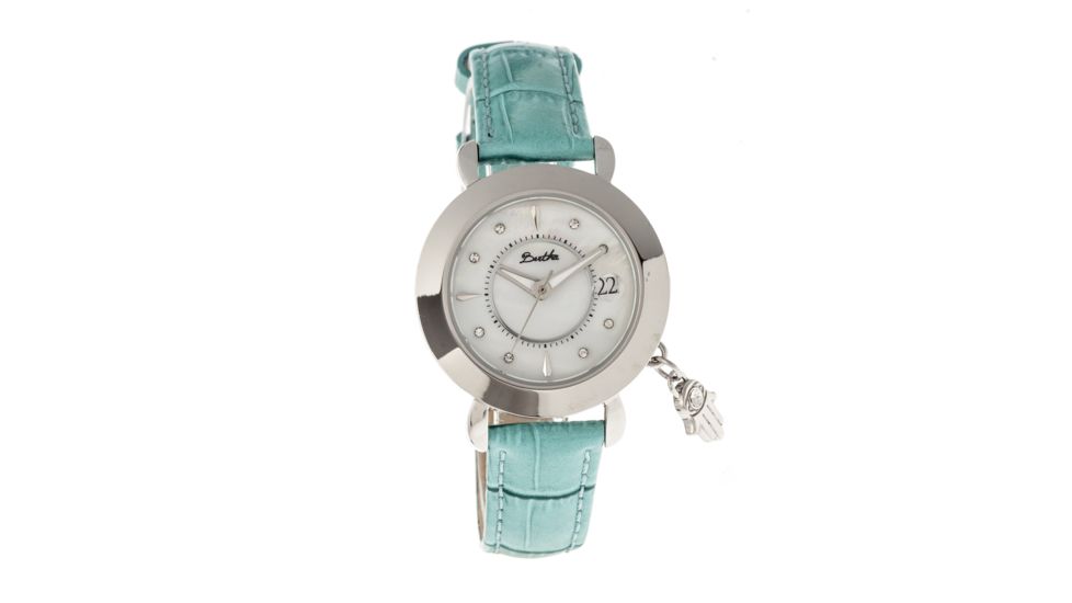 Ladies Hannah Watch,35mm,White Dial,Turquois Leather Strap