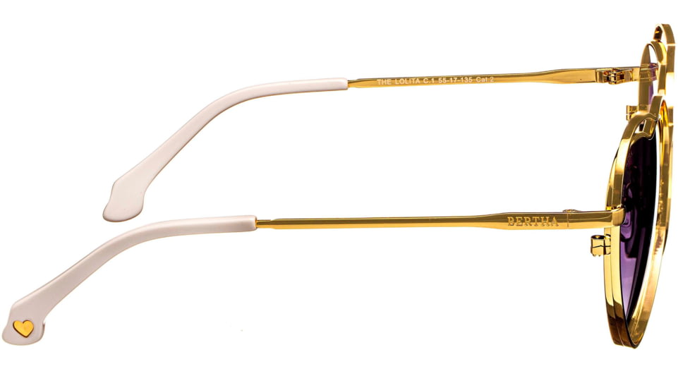 Bertha Lolita Handmade in Italy Sunglass - Womens, Gold, One Size, BRSIT111-1