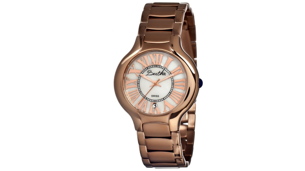 Bertha Maude Ladies Watch, Rose Gold Metal Band, Rose Gold Bezel, White Analog Dial, Rose Gold Hand BTHBR2604