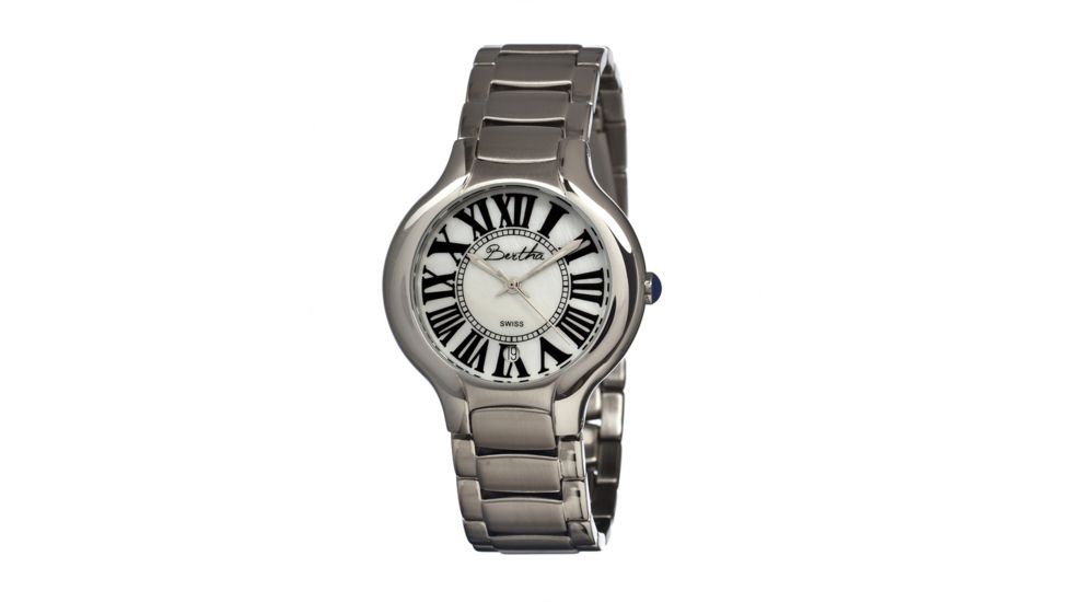 Bertha Maude Ladies Watch, Silver Metal Band, Silver Bezel, White Analog Dial, Silver Hand BTHBR2601