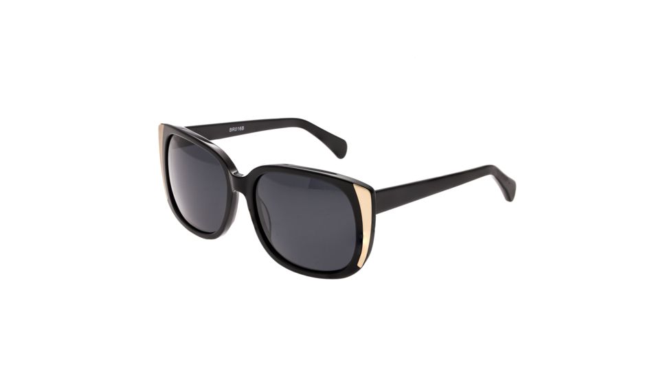 Bertha Natalia Polarized Sunglasses, Black / Black BRSBR016B