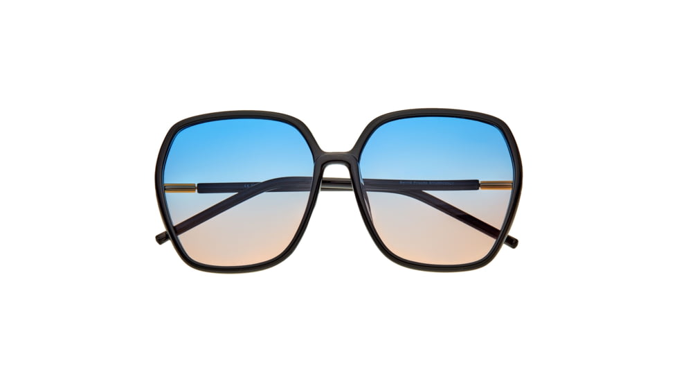 Bertha Priscilla Polarized Sunglasses - Womens, Black Frame, Blue-Pink Lens, Black/Blue-Pink, One Size, BRSBR055C1