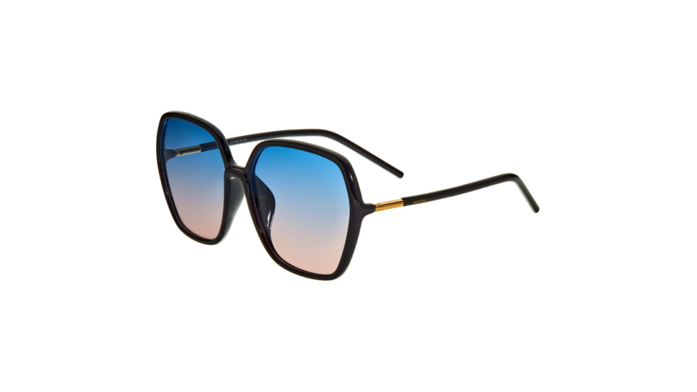 Bertha Priscilla Polarized Sunglasses - Womens, Black Frame, Blue-Pink Lens, Black/Blue-Pink, One Size, BRSBR055C1