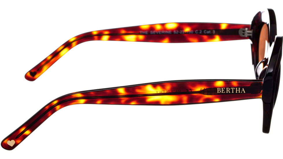 Bertha Severine Handmade in Italy Sunglass - Womens, Tortoise, One Size, BRSIT100-2