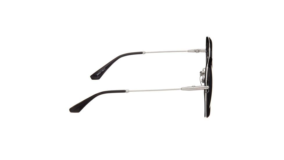 Bertha Teagan Polarized Sunglasses, Black/Silver, One Size, BRSBR033SL