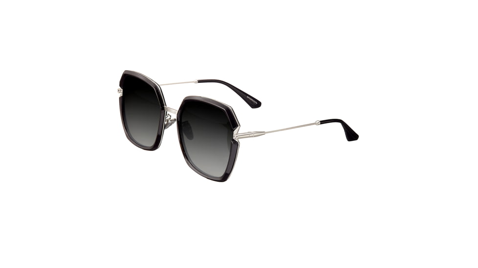 Bertha Teagan Polarized Sunglasses, Black/Silver, One Size, BRSBR033SL