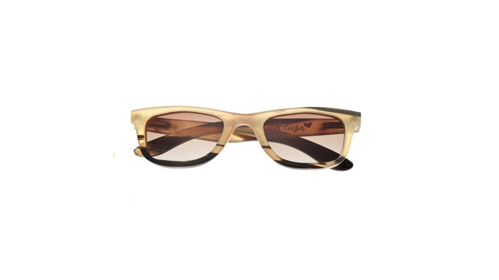 Bertha Zoe Single Vision Prescription Sunglasses, Honey/Black Frame, BRSBR008MCSV