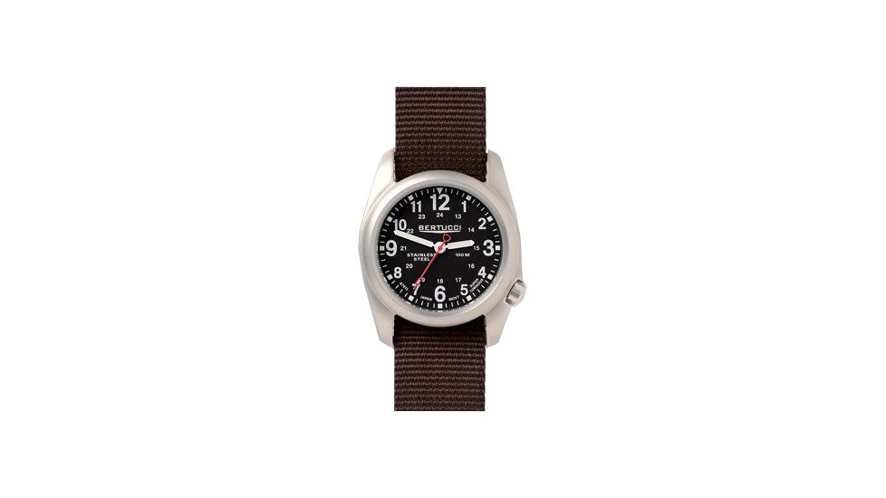 Bertucci Watches A-2S Field Watch with Black dial/brushed stainless case, 40mm 11055