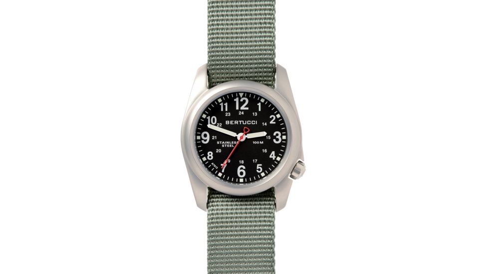 Bertucci Watches A-2S Field Watch with Black dial/Brushed Stainless Case, 40mm 11051