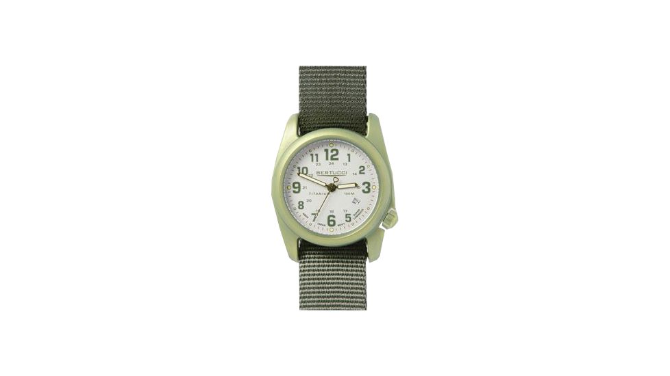 Bertucci Watches A-2T Field Colors Watch with Caprili stone w forest dial/titanium case, 40mm 12071