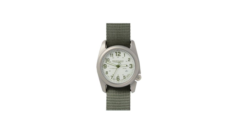 Bertucci Watches A-2T Field Colors Watch with Caprili stone w forest dial/titanium case, 40mm 12706